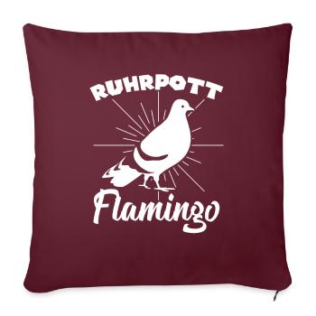 Ruhrpott Flamingo Tauben - Sofakissenbezug 45 x 45 cm - Burgunderrot - Vorne