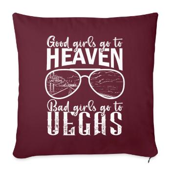 Les bonnes filles vont au paradis Les mauvaises filles vont à Vegas Voyage - Housse de coussin décorative 45 x 45 cm - bordeaux - Devant