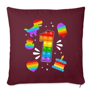 1. Geburtstag Pop 1 Jahr Party Für Jungen pop it - Sofakissenbezug 45 x 45 cm - Burgunderrot - Vorne