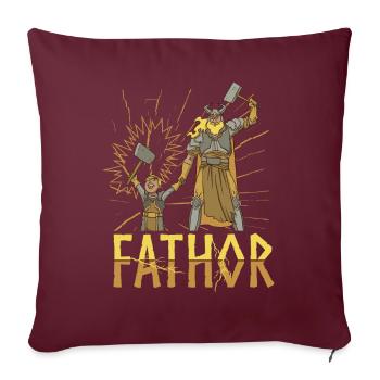 Fathor Viking Dad Walküre Kriegerin Axt Vatertag - Sofakissenbezug 45 x 45 cm - Burgunderrot - Vorne