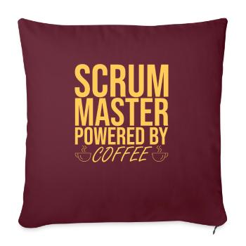 « Scrum Master Coffee | » Scrum Master" » - Housse de coussin décorative 45 x 45 cm - bordeaux - Devant
