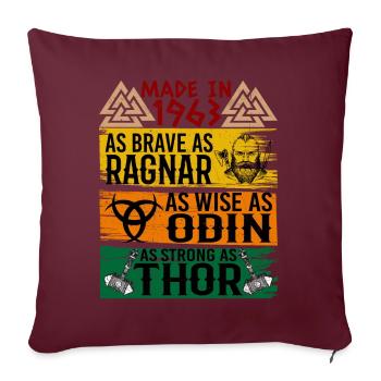 Hergestellt 1963 So Tapfer Wie Ragnar So Weise - Sofakissenbezug 45 x 45 cm - Burgunderrot - Vorne