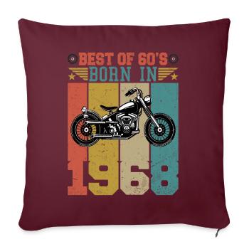 Le meilleur de la moto vintage 1968 née des années 60 - Housse de coussin décorative 45 x 45 cm - bordeaux - Devant