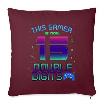 Ce joueur est maintenant 15 à deux chiffres 15. - Housse de coussin décorative 45 x 45 cm - bordeaux - Devant