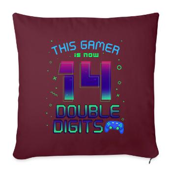 Ce joueur est maintenant 14 à deux chiffres 14. - Housse de coussin décorative 45 x 45 cm - bordeaux - Devant
