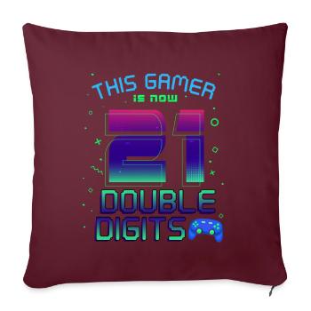 Ce joueur est maintenant 21 à deux chiffres 21. - Housse de coussin décorative 45 x 45 cm - bordeaux - Devant