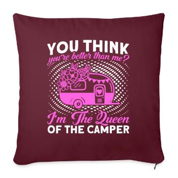 Camping camping en plein air Camping Camping - Housse de coussin décorative 45 x 45 cm - bordeaux - Devant