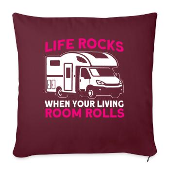 Camping camping en plein air Camping Camping - Housse de coussin décorative 45 x 45 cm - bordeaux - Devant