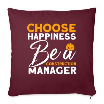 Glück Contremaître Directeur de construction Projet de construction - Housse de coussin décorative 45 x 45 cm - bordeaux - Devant
