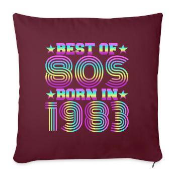 Le meilleur des années 80 né en 1983 Anniversaire vintage - Housse de coussin décorative 45 x 45 cm - bordeaux - Devant
