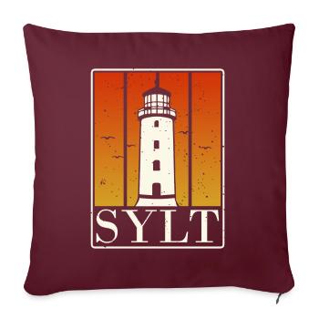 J'aime Sylt mon île pour se détendre à Möwe - Housse de coussin décorative 45 x 45 cm - bordeaux - Devant