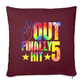 Enfin la célébration du 5e anniversaire de l'enfant de 5 ans - Housse de coussin décorative 45 x 45 cm - bordeaux - Devant