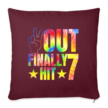 Enfin atteint le 7e anniversaire du célébrant de 7 ans - Housse de coussin décorative 45 x 45 cm - bordeaux - Devant