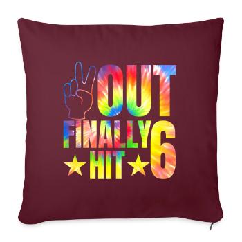 Célébrant 6e anniversaire - Housse de coussin décorative 45 x 45 cm - bordeaux - Devant