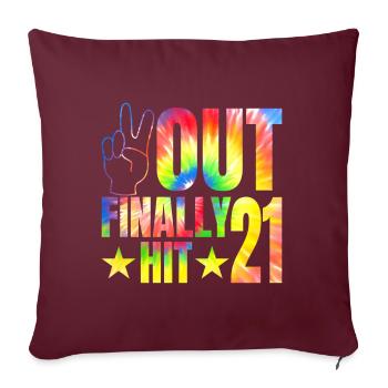 Frappez enfin la fête des 21 ans pour - Housse de coussin décorative 45 x 45 cm - bordeaux - Devant
