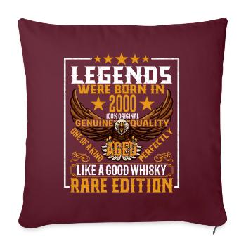 Legenden Wurden 2000 Geboren, Gealtert Wie Whisky - Sofakissenbezug 45 x 45 cm - Burgunderrot - Vorne