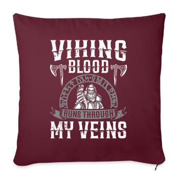 Le sang viking coule dans mes veines Us - Housse de coussin décorative 45 x 45 cm - bordeaux - Devant