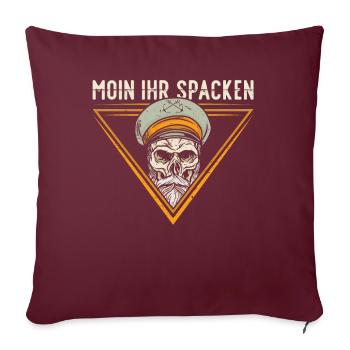 Moin ihr Spacken - Digga Spruch Meer Norddeutsch - Sofakissenbezug 45 x 45 cm - Burgunderrot - Vorne