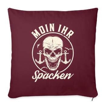 Moin ihr Spacken - Digga Spruch Meer Norddeutsch - Sofakissenbezug 45 x 45 cm - Burgunderrot - Vorne