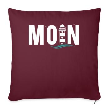 Moin ihr Spacken - Digga Spruch Meer Norddeutsch - Sofakissenbezug 45 x 45 cm - Burgunderrot - Vorne