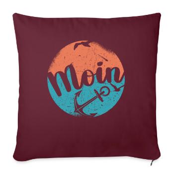 Moin ihr Spacken - Digga Spruch Meer Norddeutsch - Sofakissenbezug 45 x 45 cm - Burgunderrot - Vorne