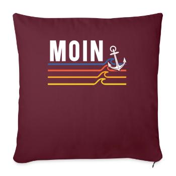 Moin ihr Spacken - Digga Spruch Meer Norddeutsch - Sofakissenbezug 45 x 45 cm - Burgunderrot - Vorne