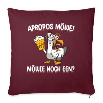 Moin ihr Spacken - Digga Spruch Meer Nordisch Möwe - Sofakissenbezug 45 x 45 cm - Burgunderrot - Vorne