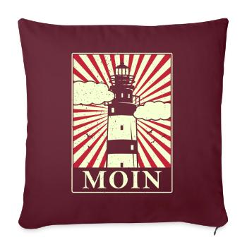 Moin ihr Spacken - Digga Spruch Meer Norddeutsch - Sofakissenbezug 45 x 45 cm - Burgunderrot - Vorne