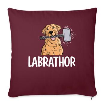 Labrathor Labrador Retriever Golden Retriever - Housse de coussin décorative 45 x 45 cm - bordeaux - Devant