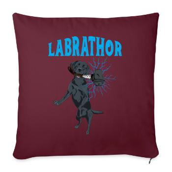 Labrathor Labrador Retriever Golden Retriever - Housse de coussin décorative 45 x 45 cm - bordeaux - Devant