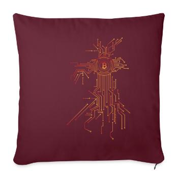 Crypto-monnaie Bitcoin Blockchain Miners Vêtements - Housse de coussin décorative 45 x 45 cm - bordeaux - Devant
