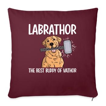 Labrathor Labrador Retriever Golden Retriever - Housse de coussin décorative 45 x 45 cm - bordeaux - Devant