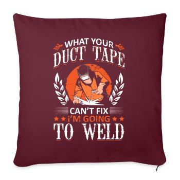 Cadeaux de soudeurs, chemise de soudeur drôle, soudage - Housse de coussin décorative 45 x 45 cm - bordeaux - Devant