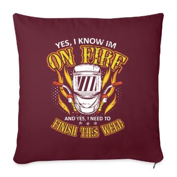 Cadeaux de soudeurs, chemise de soudeur drôle, soudage - Housse de coussin décorative 45 x 45 cm - bordeaux - Devant