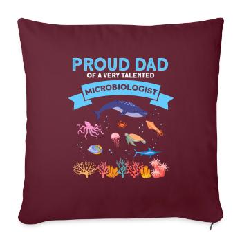 Fier Papa Microbiologie Biologie Biologiste Mer - Housse de coussin décorative 45 x 45 cm - bordeaux - Devant