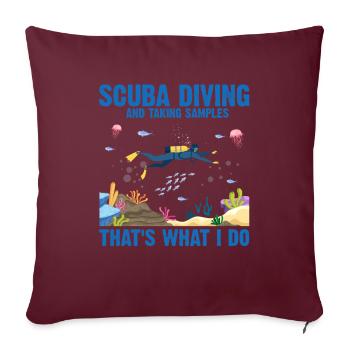 Plongeur Plongeur Biologiste marin Biologie marine Océan - Housse de coussin décorative 45 x 45 cm - bordeaux - Devant