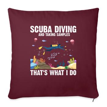 Plongeur Plongeur Biologiste marin Biologie marine Océan - Housse de coussin décorative 45 x 45 cm - bordeaux - Devant
