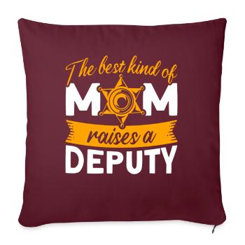 Maman Shérif Adjoint Maman Mère - Housse de coussin décorative 45 x 45 cm - bordeaux - Devant