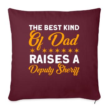 Papa Shérif adjoint Papa Père - Housse de coussin décorative 45 x 45 cm - bordeaux - Devant