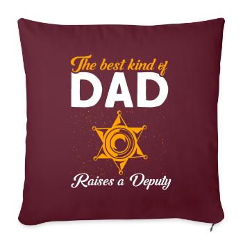 Papa Shérif adjoint Papa Père - Housse de coussin décorative 45 x 45 cm - bordeaux - Devant