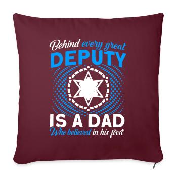 Papa Shérif adjoint Papa Père - Housse de coussin décorative 45 x 45 cm - bordeaux - Devant