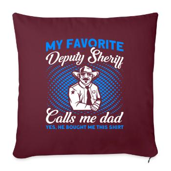 Papa Shérif adjoint Papa Père - Housse de coussin décorative 45 x 45 cm - bordeaux - Devant