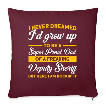 Papa Shérif adjoint Papa Père - Housse de coussin décorative 45 x 45 cm - bordeaux - Devant