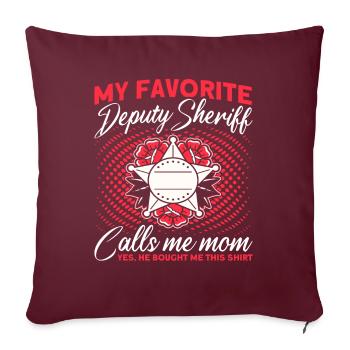 Maman Shérif Adjoint Maman Mère - Housse de coussin décorative 45 x 45 cm - bordeaux - Devant