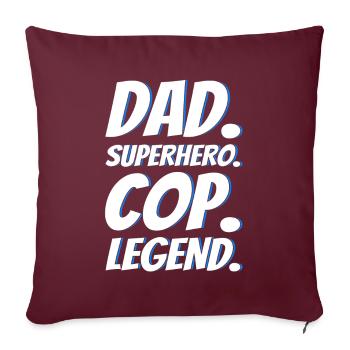 Légende Policier Police Police Grand-père - Housse de coussin décorative 45 x 45 cm - bordeaux - Devant
