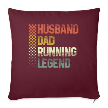 Mari Père Running Legend Runner Marathon - Housse de coussin décorative 45 x 45 cm - bordeaux - Devant