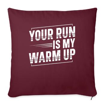Votre course est mon sentier de marathon de coureur d’échauffement - Housse de coussin décorative 45 x 45 cm - bordeaux - Devant