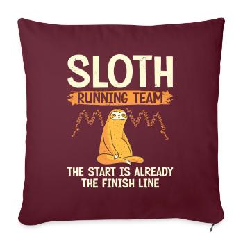 Sloth Running Team Runner Marathon Trail - Housse de coussin décorative 45 x 45 cm - bordeaux - Devant