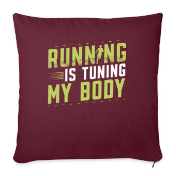 Courir, c’est régler mon body runner Marathon Trail - Housse de coussin décorative 45 x 45 cm - bordeaux - Devant