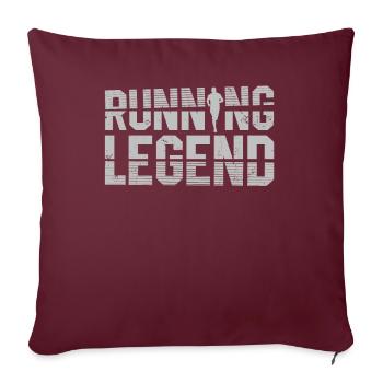 Running Legend Runner Marathon Trail Running - Housse de coussin décorative 45 x 45 cm - bordeaux - Devant